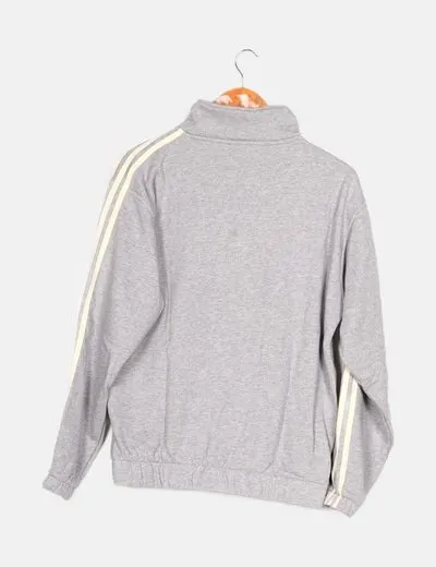 Adidas Sudadera gris logo bordado