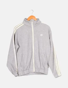 Adidas Sudadera gris logo bordado