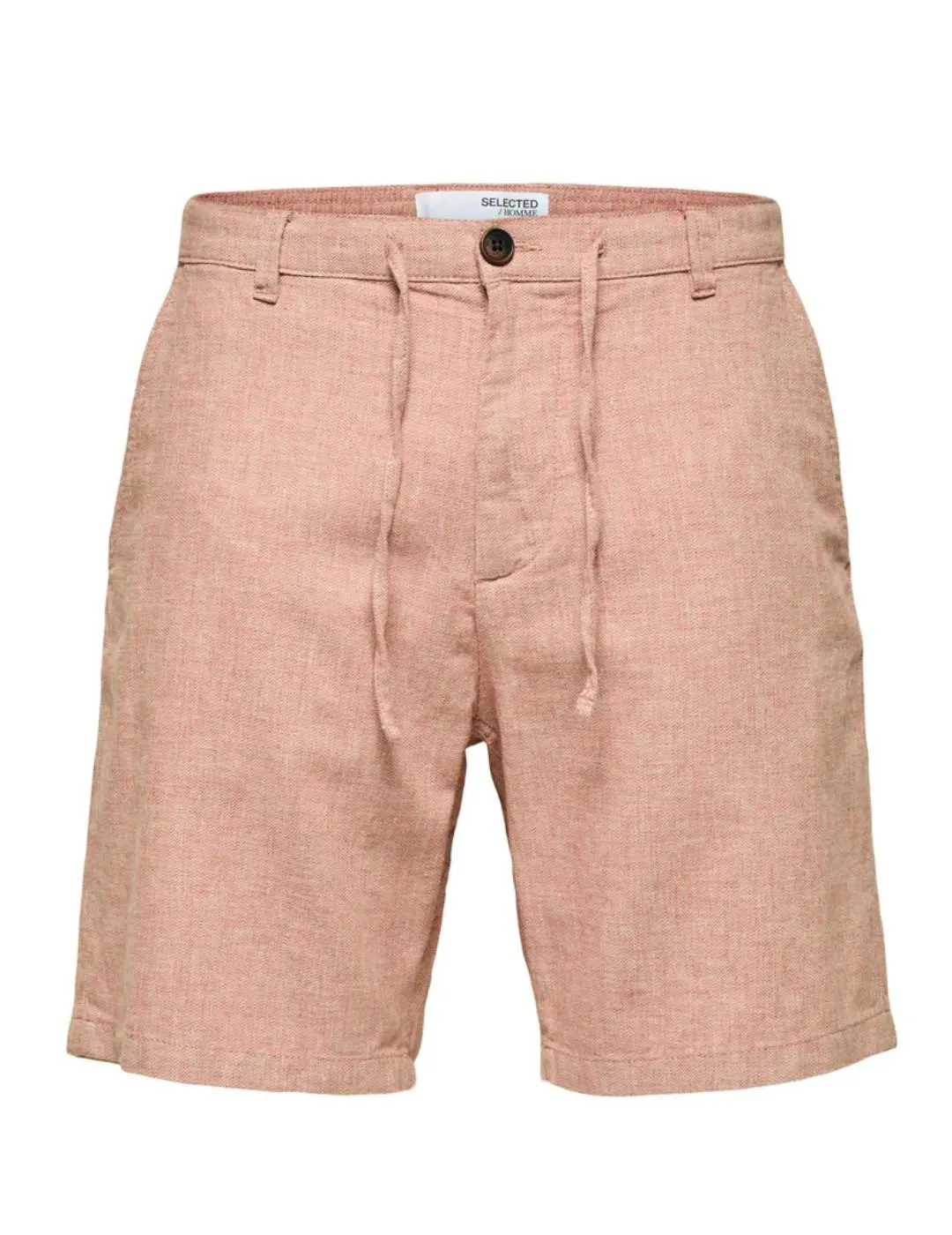 Bermudas Selected Brody lino salmón para hombre