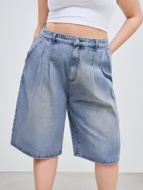 Bermudas Vaqueras de Tiro Medio Lisas Curvy