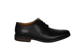 Blucher Liso Piel Negro Lado Pespuntes Piso Goma