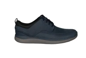 Blucher Nobuck Azul Pespuntes Cuello Nilon Negro Piso Goma