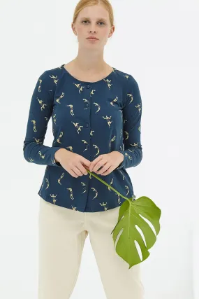 Blusa botones navy Daniela reversible