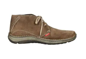 Bota Cordón  Nobuck Engrasado Taupe Piso goma