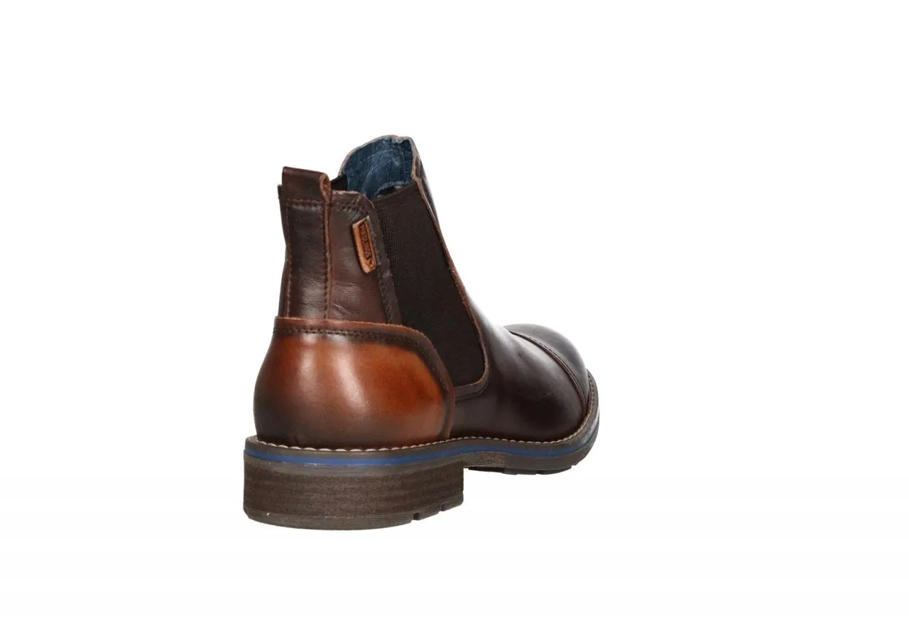 Botin Piel Marron Elasticos Punta Cortada Talon Cuero