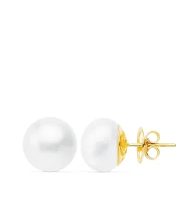 Boucles d'oreilles Amelie Perle de Culture Or Jaune 18 K 13 MM