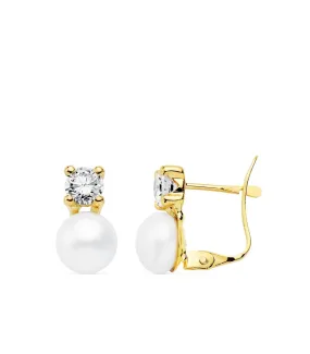 Boucles d'oreilles Cris Perles de Culture Or Jaune 18 K