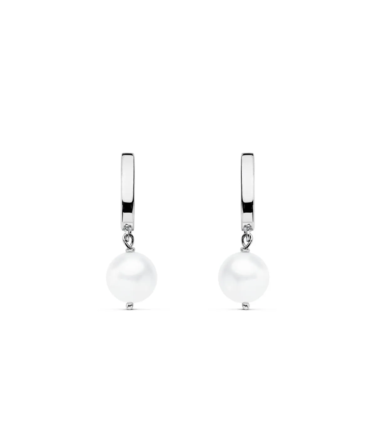 Boucles d'oreilles mariage Dame Corina Or Blanc 18K Perle de Culture