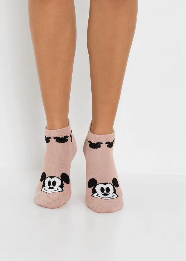 Calcetines cortos de Mickey Mouse (3 pares) Gris jaspeado-negro-blanco