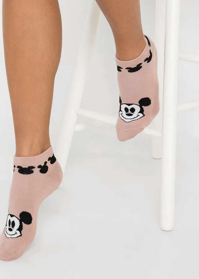 Calcetines cortos de Mickey Mouse (3 pares) Gris jaspeado-negro-blanco