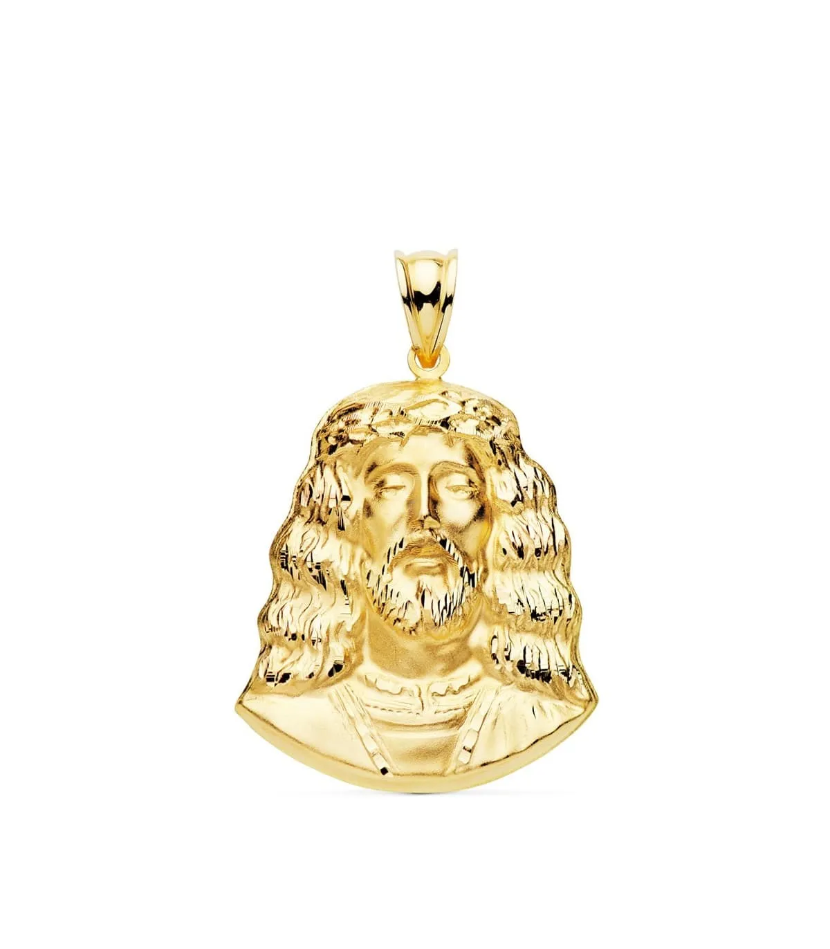 Colgante Busto de Cristo Oro Amarillo 18K 30 mm