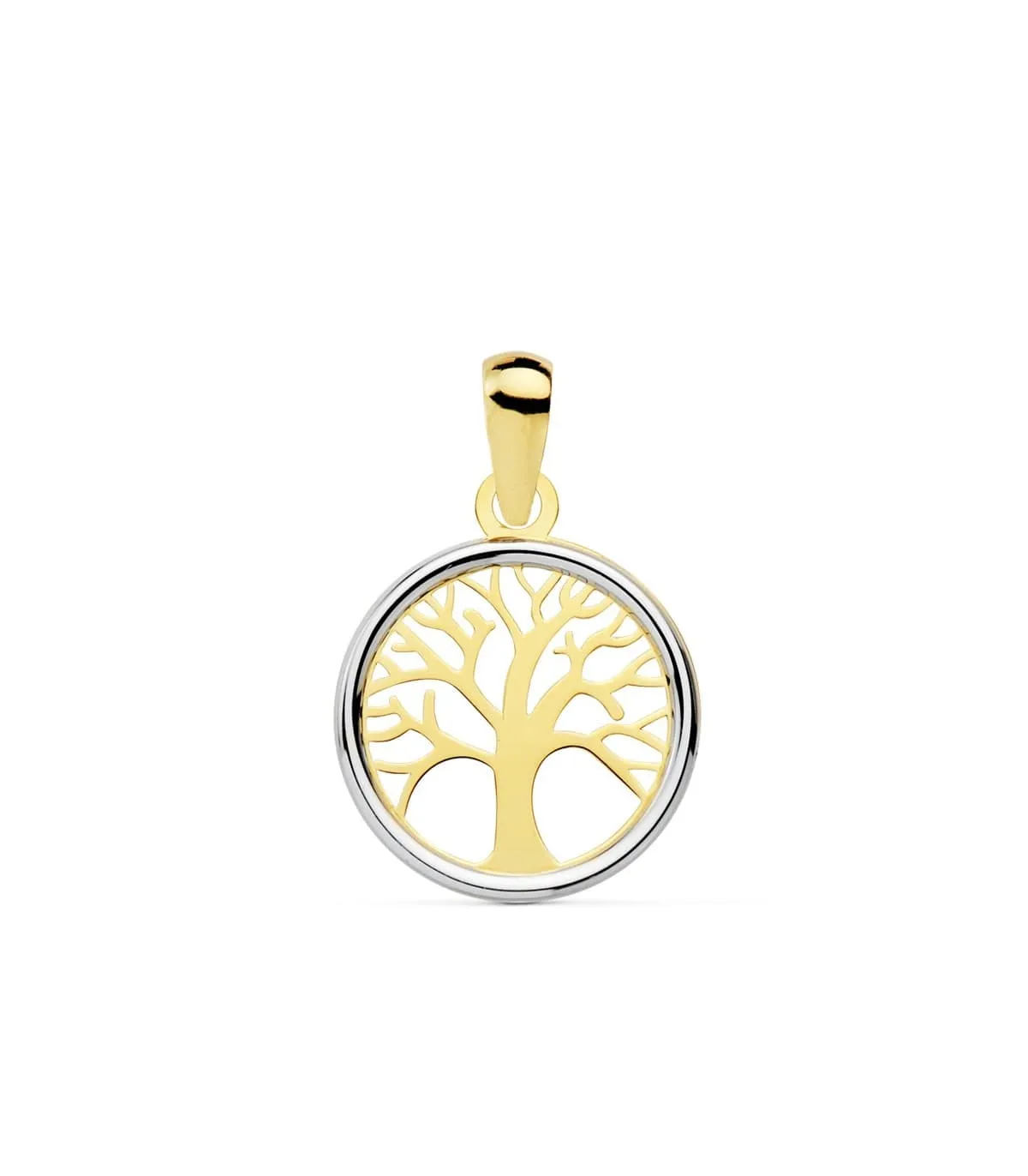 Colgante mujer árbol de la vida Oro BI 18K 12 mm