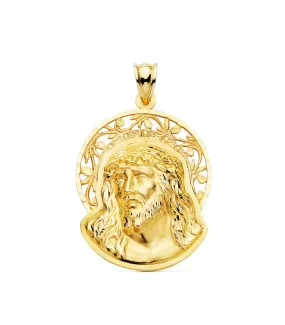 Colgante Rostro de Cristo Orla Oro 18K 32mm