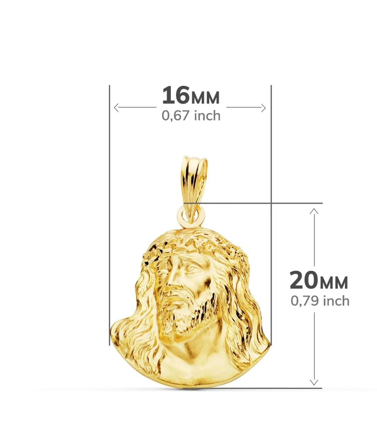 Colgante Rostro de Cristo Oro 18K 20mm