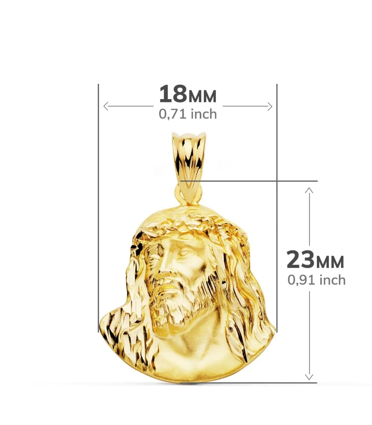 Colgante Rostro de Cristo Oro 18K 23mm