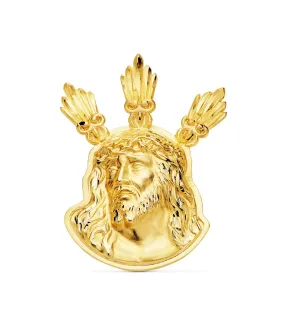 Colgante Rostro de Cristo Potencias Oro 18K 38mm