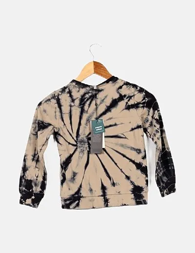 KIDS ONLY Sudadera beige bicolor tie dye