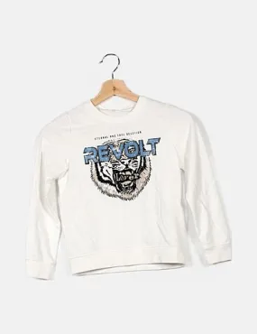 KIDS ONLY Sudadera blanca print tigre