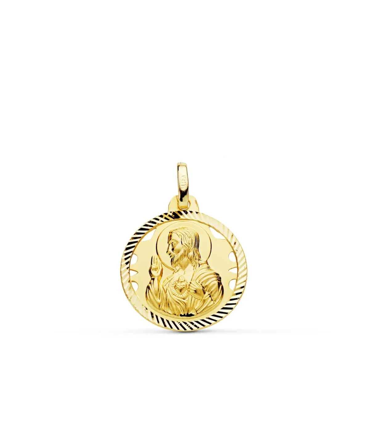 Medalla Corazón de Jesús Oro 18K 18 mm Calada