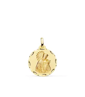 Medalla Virgen de los Desamparados Oro 18k 18mm Tallada