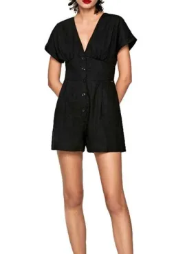 mono corto pepe jeans lino shergia negro