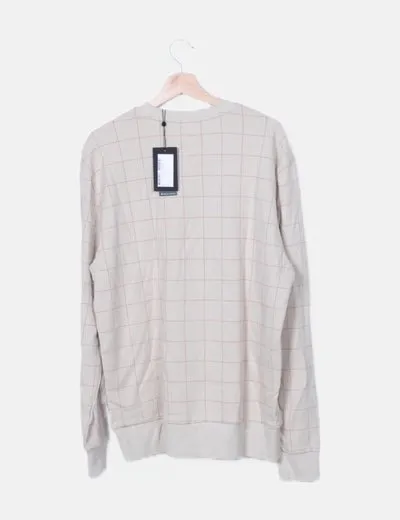 ONLY & SONS Sudadera cuadro beige