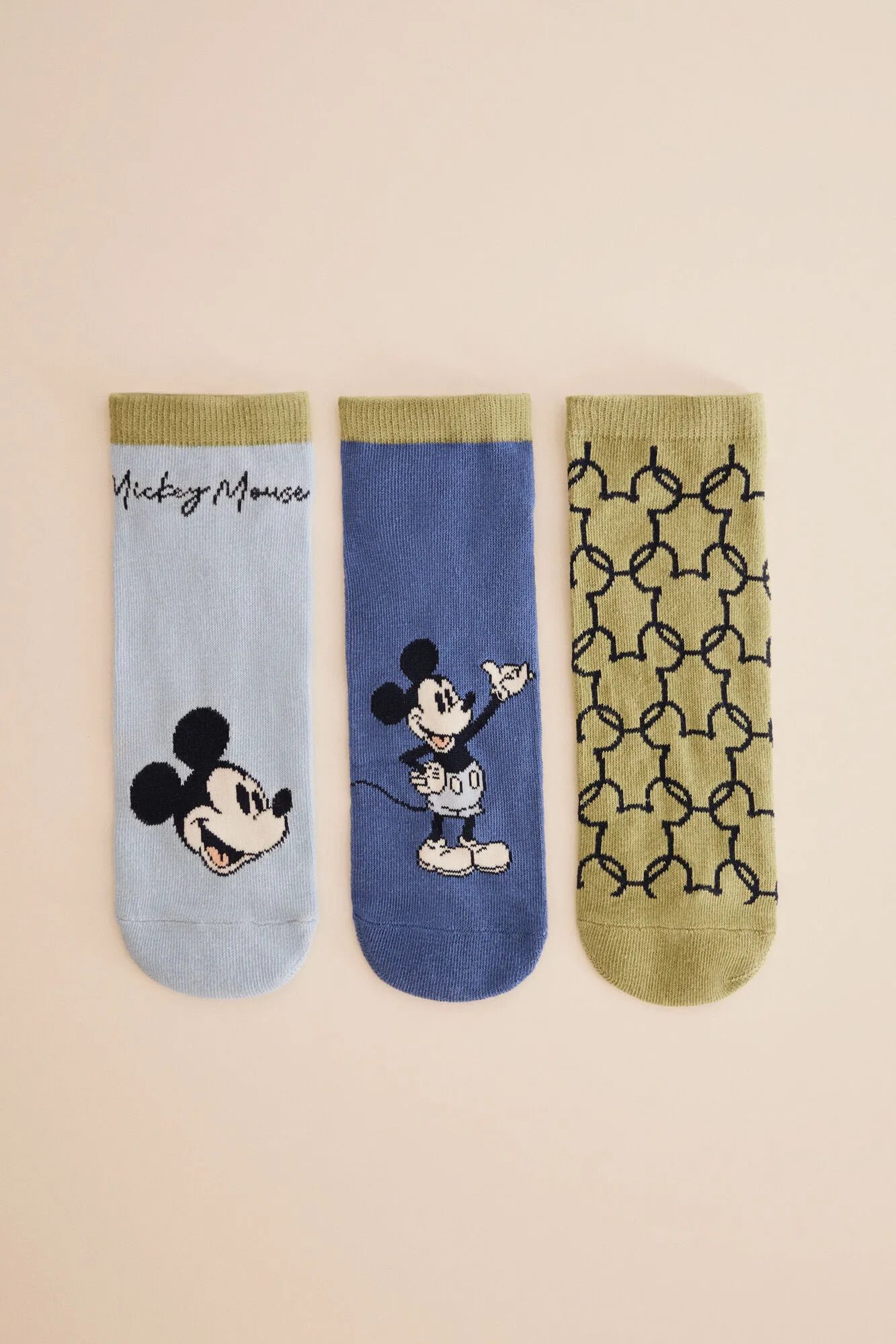 Pack 3 calcetines cortos algodón Mickey