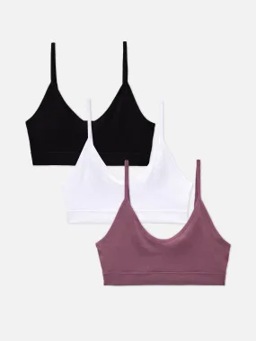 Pack de 3 bralettes cortos de tirantes sin costuras