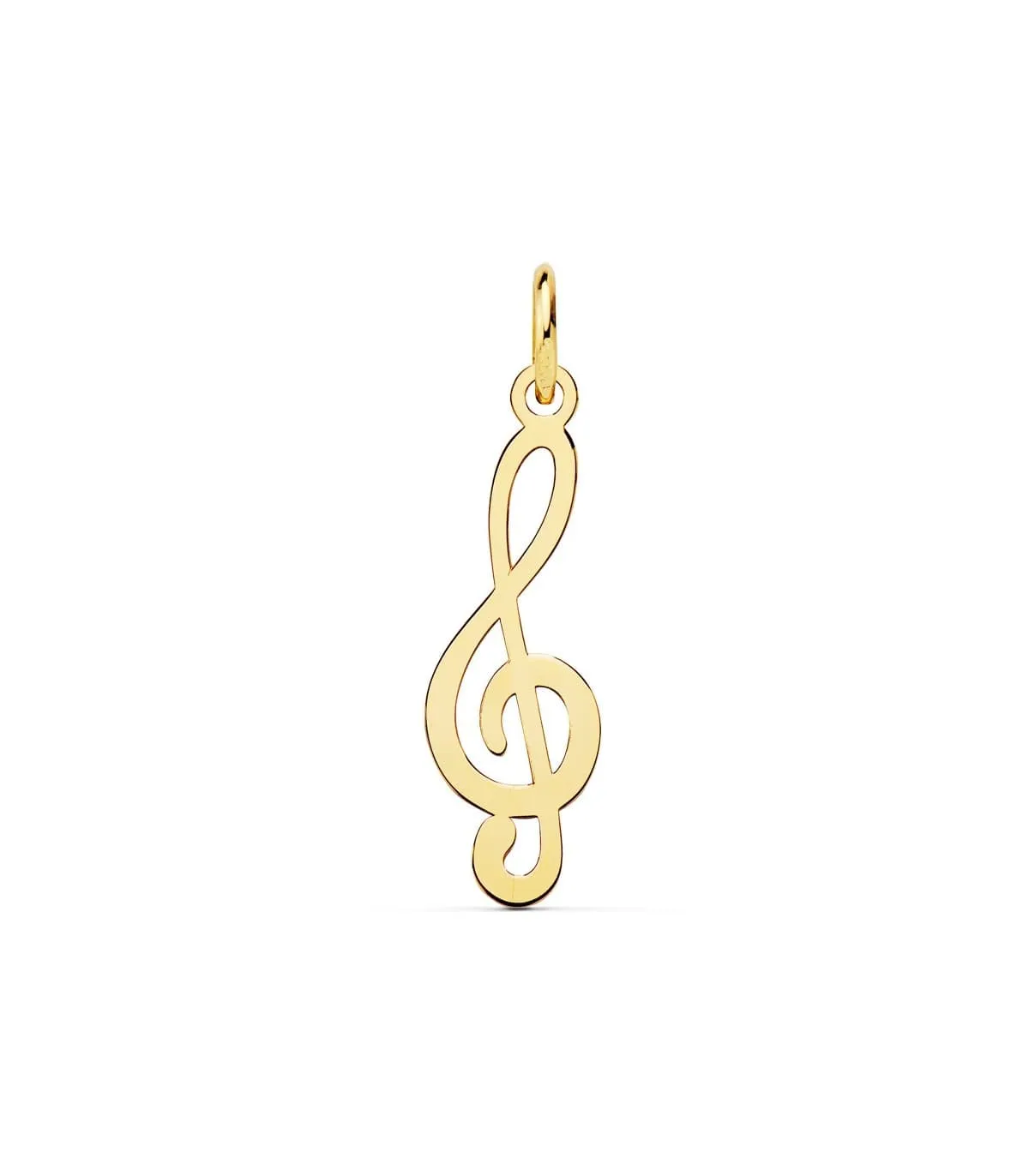 Pendentif Clé de Sol Or Jaune 18k 21 mm