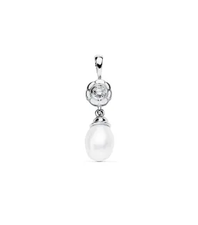 Pendentif Mariage Molly Or Blanc 18k Perle de Culture