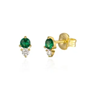 Pendientes en Plata de Ley Danice Gold Green