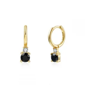 Pendientes en Plata de ley Silent Gold Black