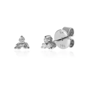 Pendientes Oro Blanco Trio de Diamantes