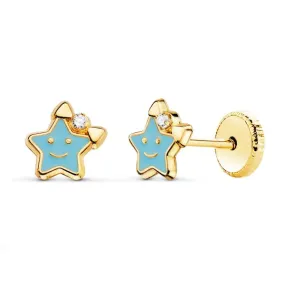 Pendientes Oro Estrella Esmalte