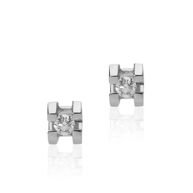 Pendientes "Lucca" Oro Blanco 18k y Diamantes 0.50 cts