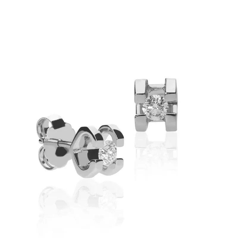 Pendientes "Lucca" Oro Blanco 18k y Diamantes 0.50 cts