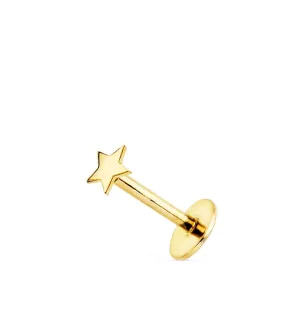 Piercing de oreja Oro Amarillo 18K Estrella