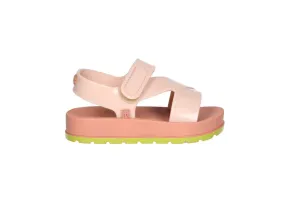 Sandalia Playa Goma Nude Velcro Tira Empeine Filo Piso Pistacho