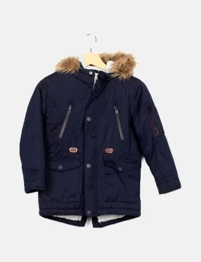 Sfera Parka azul marino capucha